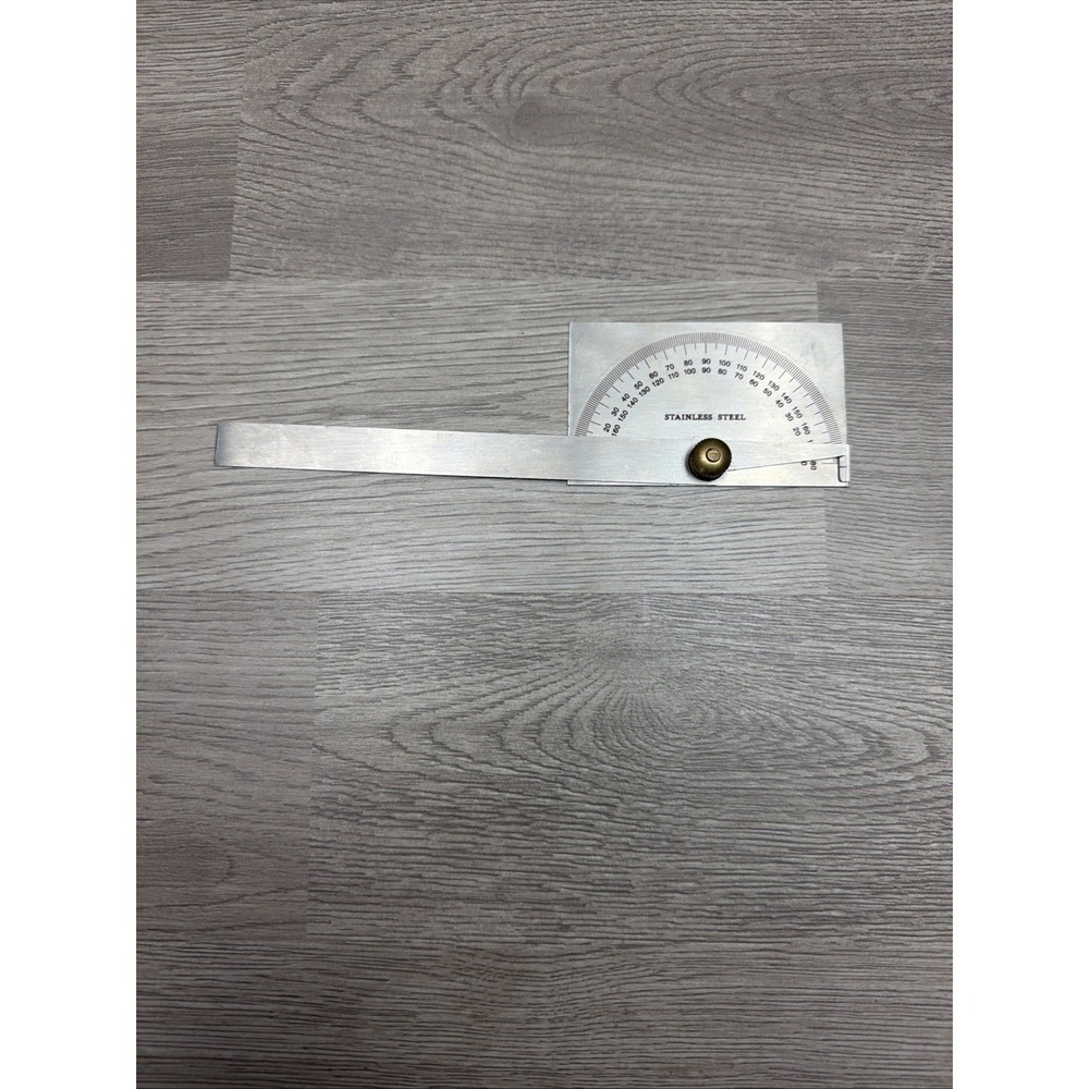 Stainless Steel Protractor USA W/ Locking Arm 0-180 Angle Range Adjustable Arm